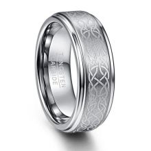 Мужское кольцо из 100% карбида вольфрама с геометрическими линиями